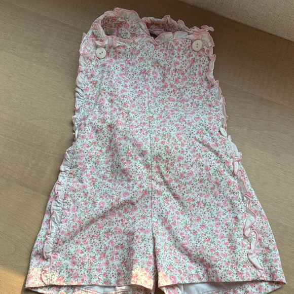 Pink Floral Ruffle Romper - Picture 1 of 2